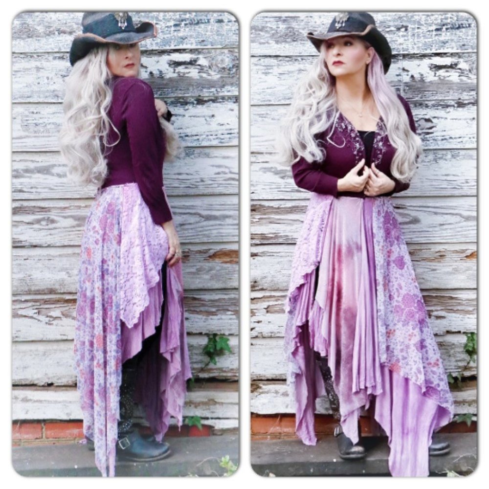 Gypsy soul Kimono duster upcycled beaded sweater L